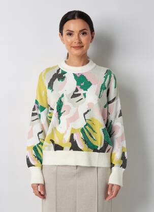 Pull stretch manches longues blanc DESIGUAL femme