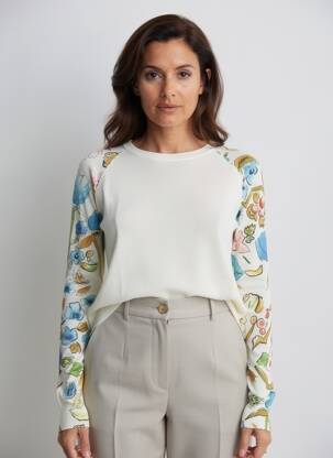 Pull stretch manches longues beige DESIGUAL femme