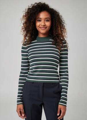 Pull stretch manches longues vert PEPE JEANS femme