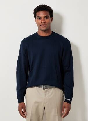 Pull col rond manches longues bleu PEPE JEANS homme
