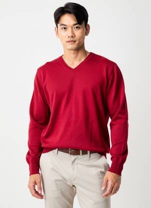 Pull col v manches longues rouge PEPE JEANS homme