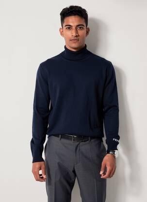 Pull col roulé coupe cintrée manches longues bleu PEPE JEANS homme