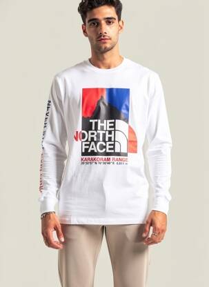 T-shirt coupe cintrée manches longues blanc THE NORTH FACE homme