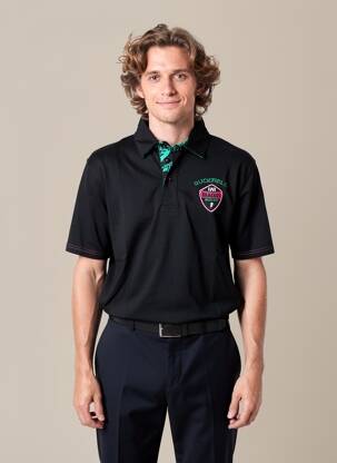 Polo coupe droite manches courtes noir RUCKFIELD homme