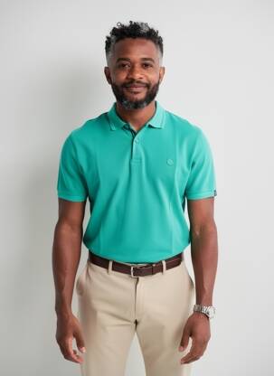 Polo coupe droite manches courtes vert TBS homme