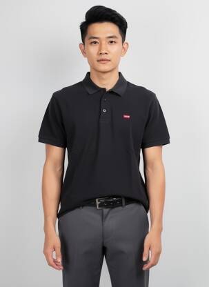 Polo coupe droite manches courtes noir LEVI'S homme
