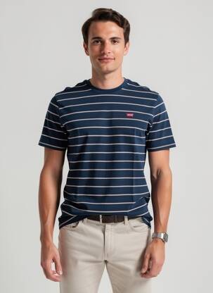 T-shirt coupe droite manches courtes bleu LEVI'S homme