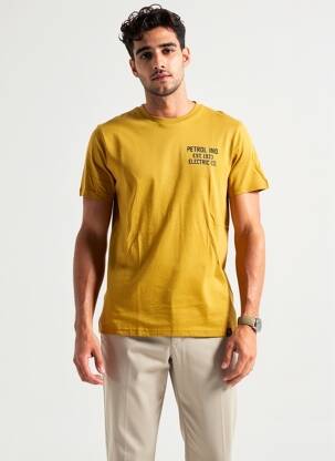 T-shirt coupe cintrée manches courtes jaune PETROL INDUSTRIES homme