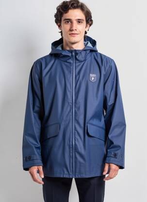 Imperméable finition intérieure doublée a capuche bleu RUCKFIELD homme