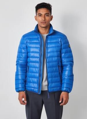 Doudoune manches longues a capuche bleu PEPE JEANS homme