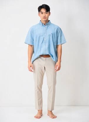Chemise manches courtes coupe droite bleu LEVI'S homme