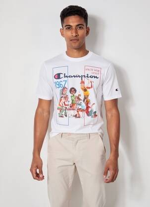 T-shirt coupe cintrée manches courtes blanc CHAMPION homme
