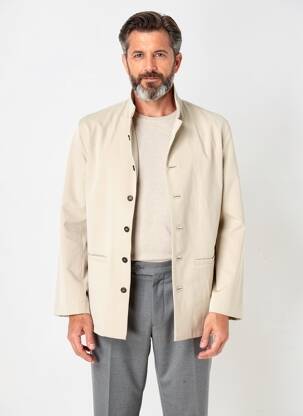 Veste casual fermeture boutonnée sur le devant beige PIERRE TALAMON homme