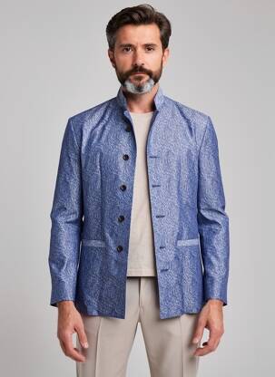 Veste casual coupe droite bleu PIERRE TALAMON homme