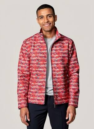 Veste casual coupe droite rouge PIERRE TALAMON homme