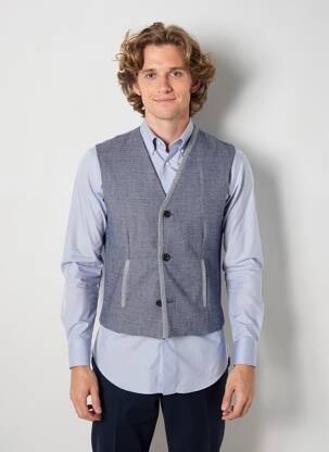 Gilet sans manche poches bleu PIERRE TALAMON homme