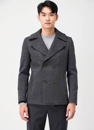 Manteau court poches sans capuche gris PIERRE TALAMON homme
