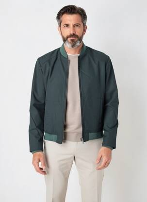 Blouson finition intérieure doublure satiné vert PIERRE TALAMON homme