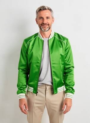 Blouson finition intérieure doublure satiné vert PIERRE TALAMON homme