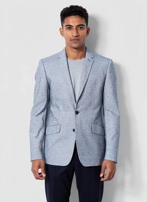 Blazer tissage chiné bleu PIERRE TALAMON homme