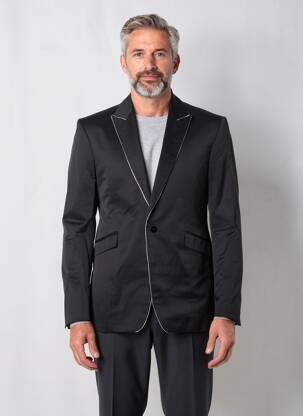 Blazer coupe cintrée noir PIERRE TALAMON homme