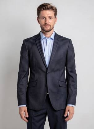 Blazer coupe cintrée bleu PIERRE TALAMON homme