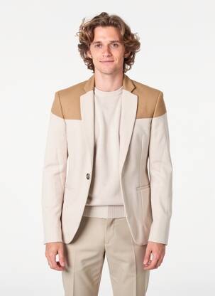 Blazer finition intérieure doublée beige PIERRE TALAMON homme