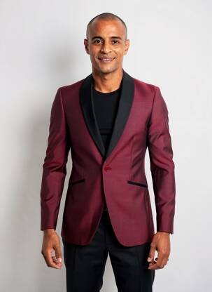 Blazer coupe cintrée rouge PIERRE TALAMON homme