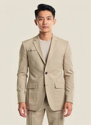 Blazer finition intérieure doublée beige PIERRE TALAMON homme