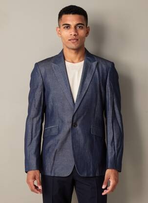 Blazer finition intérieure doublée bleu PIERRE TALAMON homme