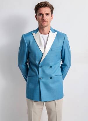 Blazer finition intérieure doublée bleu PIERRE TALAMON homme