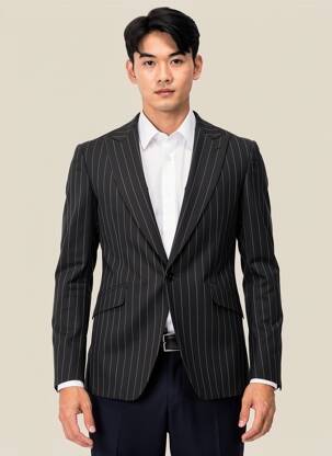 Blazer finition intérieure doublée noir PIERRE TALAMON homme
