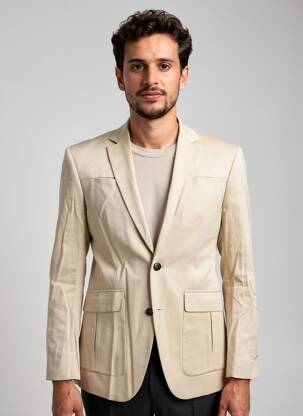 Blazer finition intérieure doublée beige PIERRE TALAMON homme