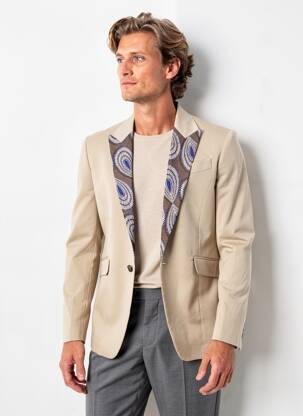 Blazer finition intérieure doublée beige PIERRE TALAMON homme