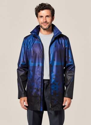 Imperméable manches longues sans capuche bleu PIERRE TALAMON homme