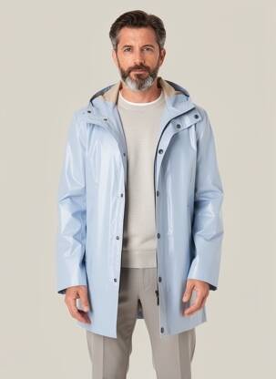 Imperméable poches a capuche bleu PIERRE TALAMON homme