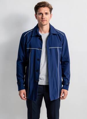 Veste casual coupe droite bleu PIERRE TALAMON homme