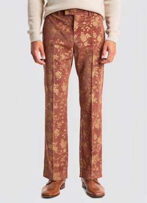 Pantalon droit tissage velours taille normale marron PIERRE TALAMON homme