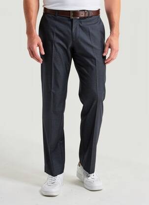Pantalon droit taille à pinces taille normale bleu PIERRE TALAMON homme