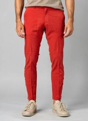 Pantalon slim taille à pinces taille normale rouge PIERRE TALAMON homme