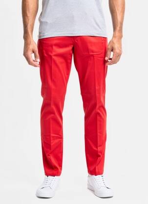 Pantalon chino tissage popeline taille normale rouge PIERRE TALAMON homme