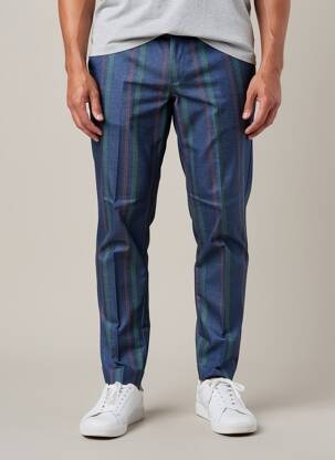 Pantalon chino poches taille normale bleu PIERRE TALAMON homme