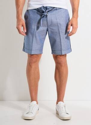Short fermeture zippée sous rabat boutonné taille normale bleu PIERRE TALAMON homme