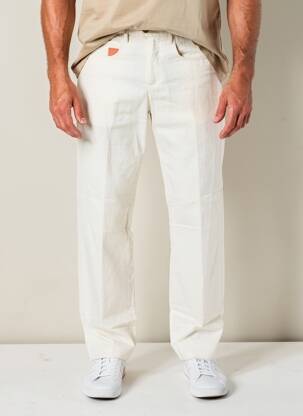 Pantalon droit tissage popeline taille normale beige PIERRE TALAMON homme