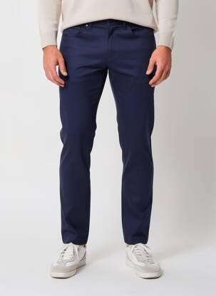 Pantalon slim tissage popeline taille normale bleu PIERRE TALAMON homme