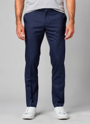 Pantalon slim tissage popeline taille normale bleu PIERRE TALAMON homme