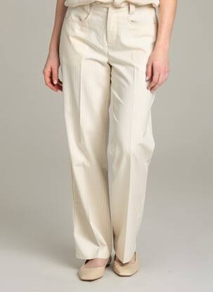 Pantalon droit tissage popeline taille normale beige PIERRE TALAMON homme