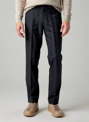 Pantalon slim tissage popeline taille normale bleu PIERRE TALAMON homme