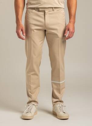 Pantalon slim tissage popeline taille normale marron PIERRE TALAMON homme