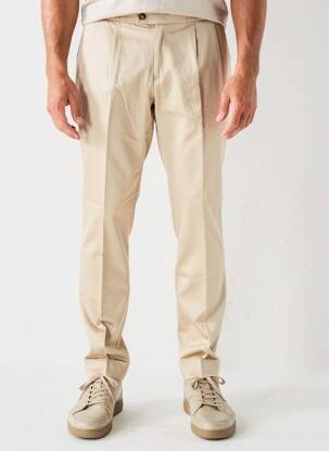 Pantalon chino tissage popeline taille normale beige PIERRE TALAMON homme